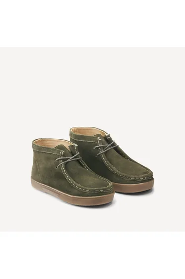 Kids Leather Ankle Boots with Laces