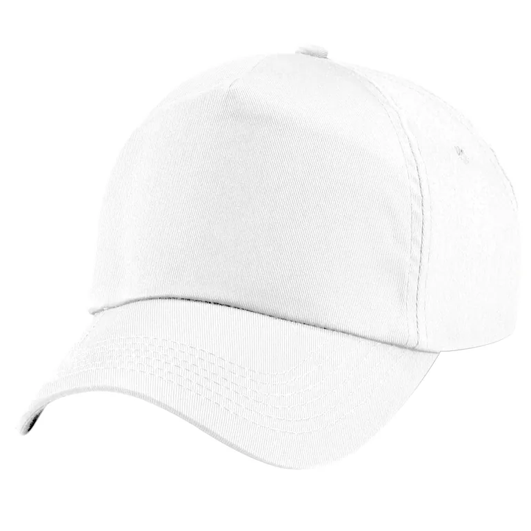 Beechfield Plain Unisex Junior Original 5 Panel Baseball Cap - White