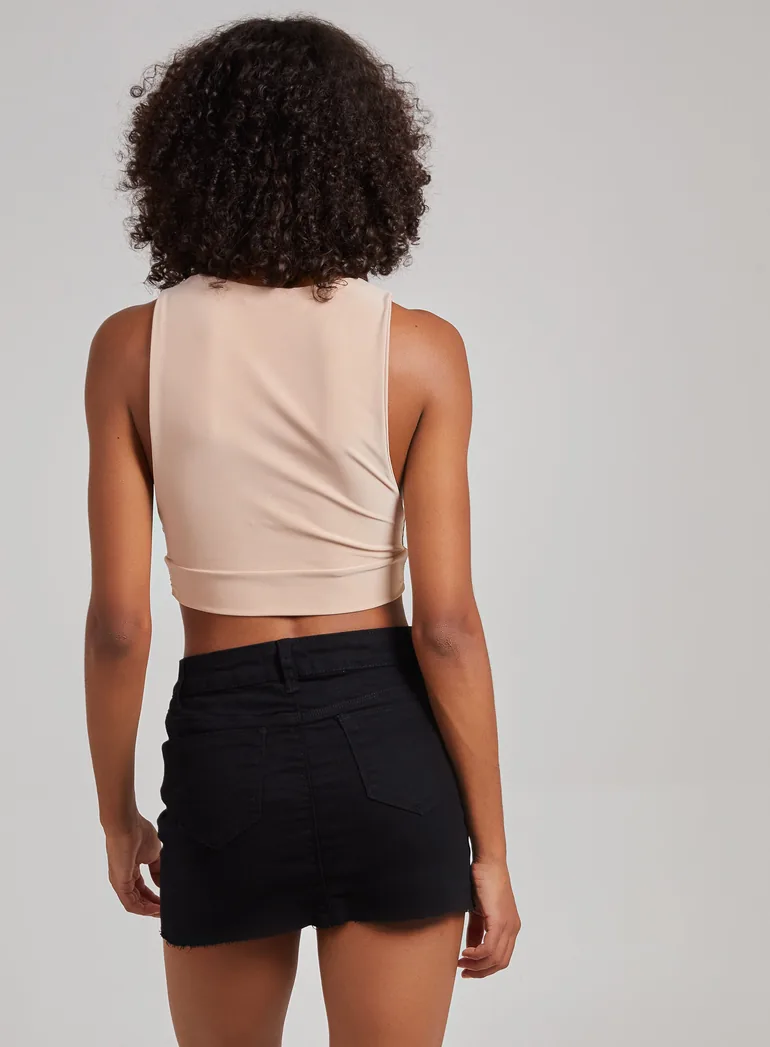 Sleeveless Slinky Crop Top - 4