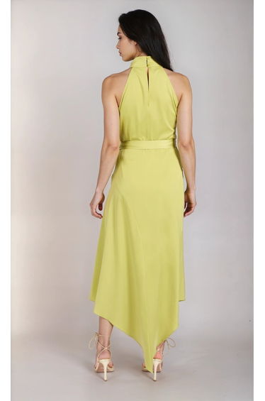 Olive Satin Midaxi Dress by Vogue Williams product thumbnail 2