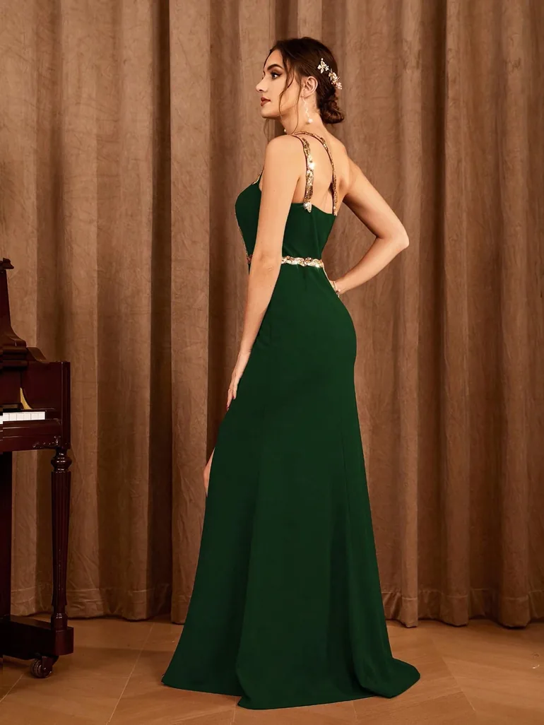 Leely Elegant One Shoulder Sleeveless Evening Gown - 1
