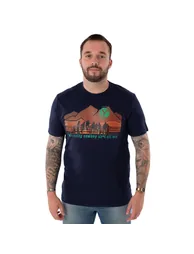 Yellowstone Mens Cowboy Short-Sleeved T-Shirt - Navy