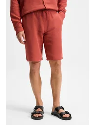 GRIMELANGE JENS Men 100% Cotton Side Pockets Slim Fit Narrow Cut Brick Color Shorts - 1