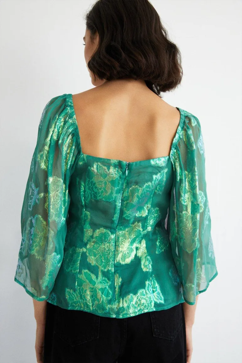 Sparkle Jacquard Twist Top - 2