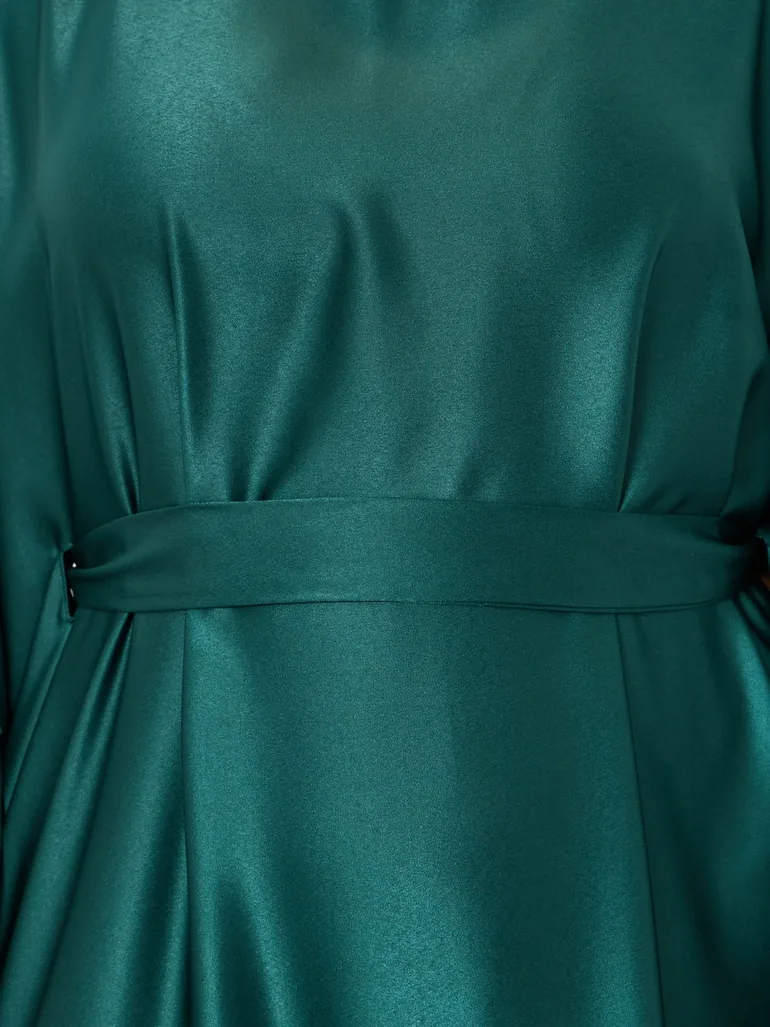 Plus Size Green Ruffled Sleeve Kaftan Maxi Dress - 3