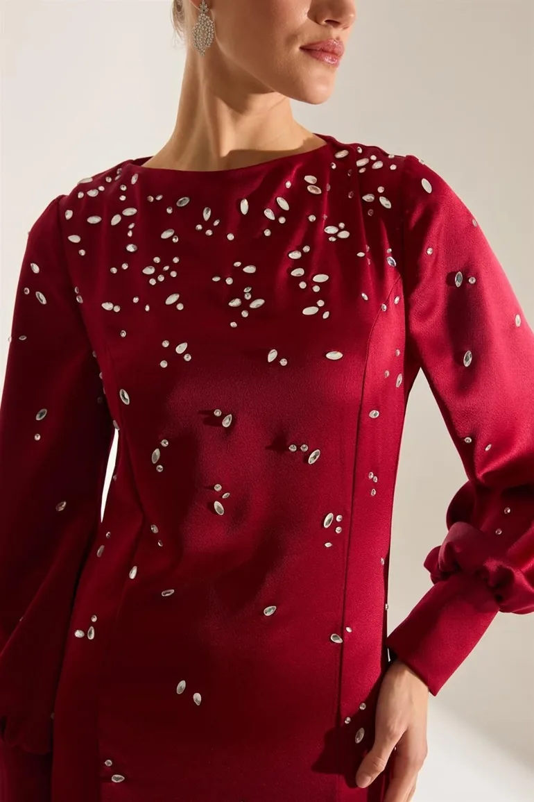 Maddie Midi Long Sleeve Evening Dress - 3