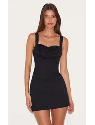 Black Tie Detail Shift Dress - 5