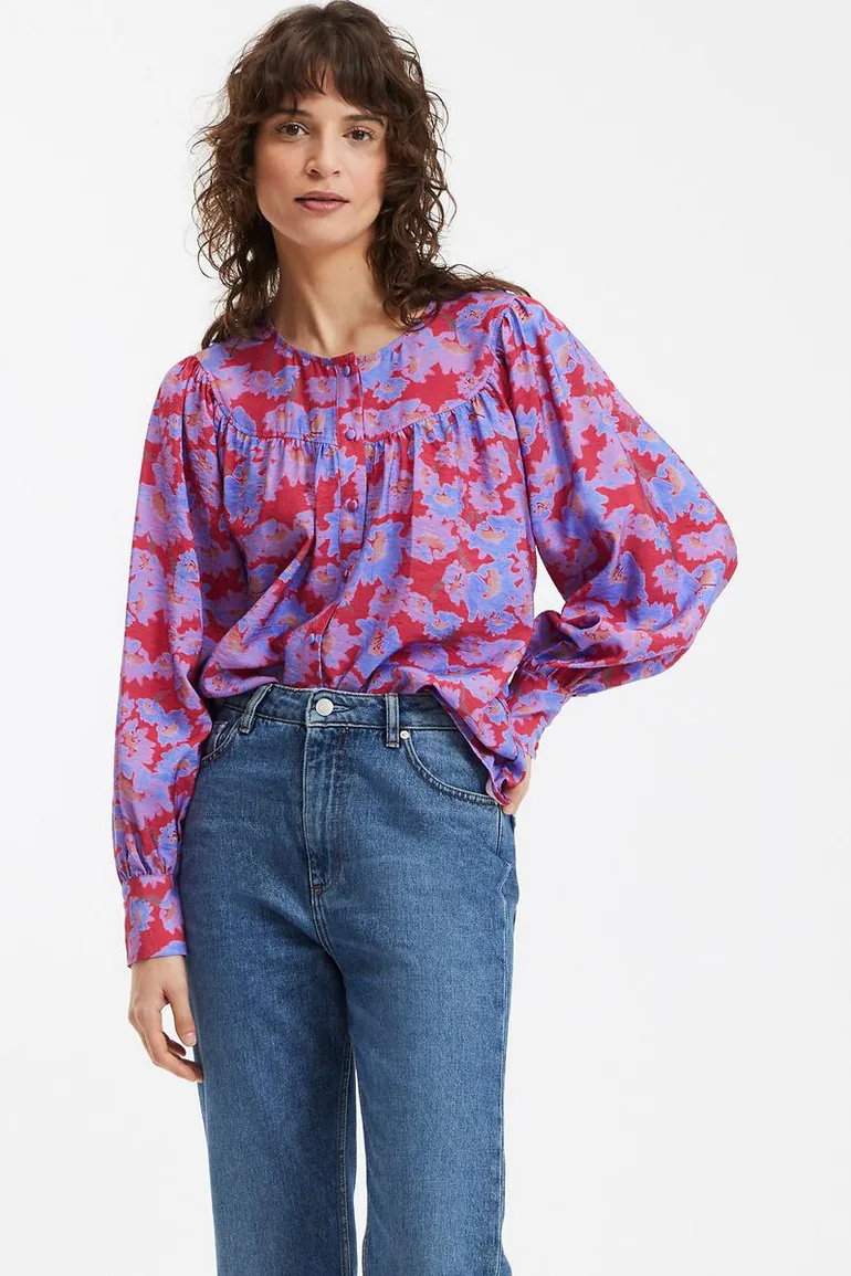 Floral Print Oversized Blouse in Viscose