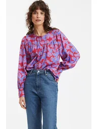 Floral Print Oversized Blouse in Viscose
