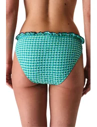 PENTI Slainie Gingham Ruffled Mid Waist Bikini Bottom - 1