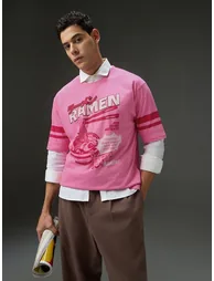 Men Cotton Printed Oversized T-Shirt