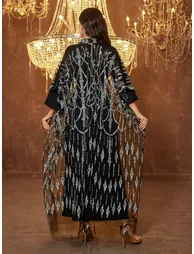 Black Sequin Cape and Maxi Dress Co-ord Set - 2