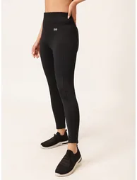 Black High Waist Tights with 3 Pockets and Loops - 4