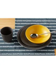 Set of 2 Irun Striped Coated Cotton Placemats