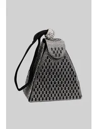 Rhinestone-embellished Pyramid Handbag