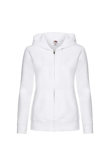 Fruit of the Loom Womens/Ladies Premium Hooded Lady Fit Hoodie - White