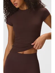 Soft Active Short Sleeve Top in Espresso - 1