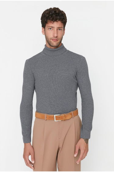 Sweater - Gray - Fitted product thumbnail 2