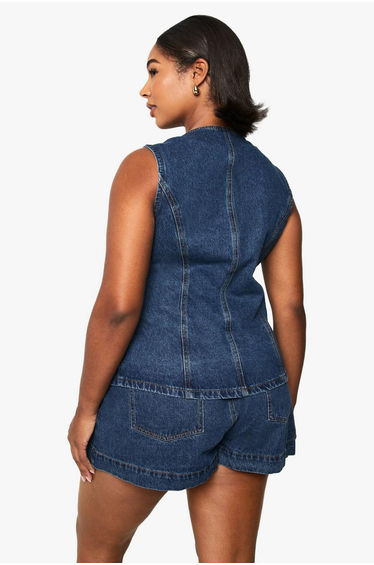 Plus Denim Longline Waistcoat product thumbnail 2