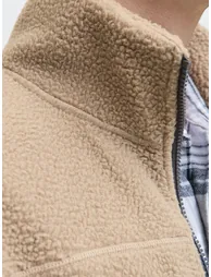 Brown Teddy Fleece Jacket with Zip Pocket - 4