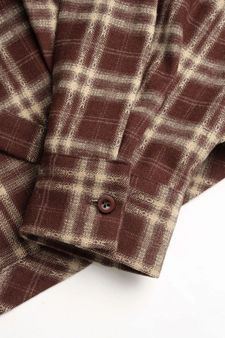 Plaid Print Button Long-Sleeve Shirt - 3
