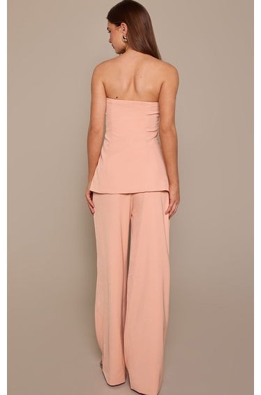 Peach Wide Leg Tailored Trousers product thumbnail 3