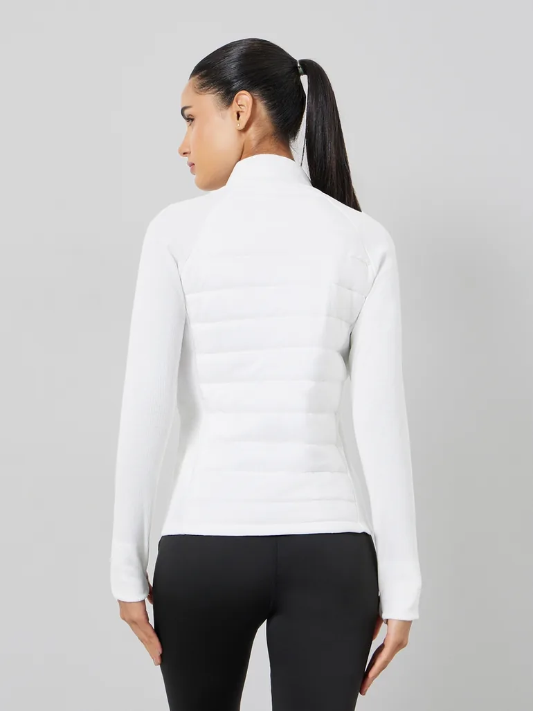 Solid Long Sleeve Thumbhole Detail Padded Jacket - 3