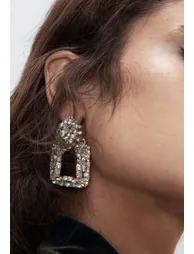Retro Geometric Shiny Diamond Earrings