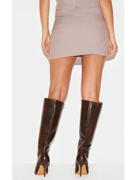 Grey Woven Tailored Mini Skirt - 2