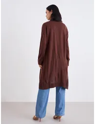 Regular Fit Longline Front Open Cardigan - 3