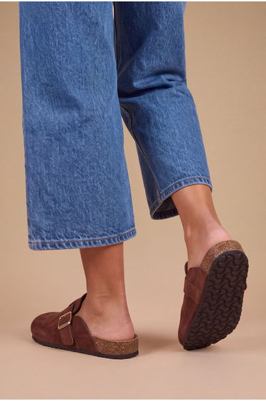 Aveline Faux Suede Closed Toe Footbed Mules product thumbnail 2