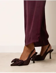 Bow Front Slingback Heels - 4