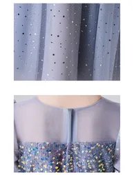 Glitter Sequin Tulle Dress in Baby Blue For Kids - 2