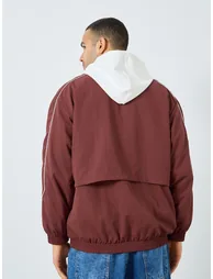 Men Rust Oversized Windbreaker Jacket - 4