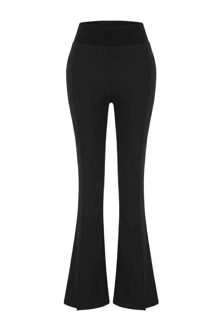 Black Flat Brushed Scuba Sportswear Sweatpants - 4