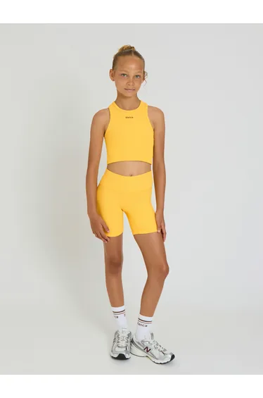 Blanca Sport Girls Ribbed Cycling Shorts Set in Yellow