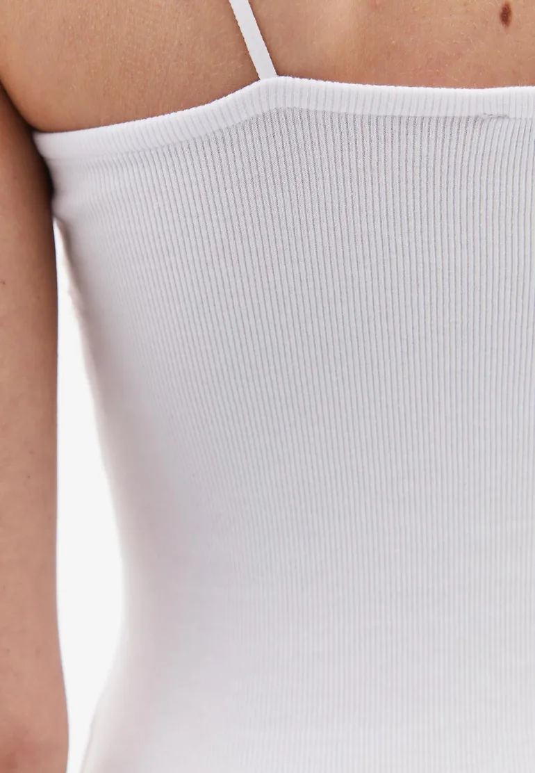 V Neck Strap Tank Top - WHITE - 6
