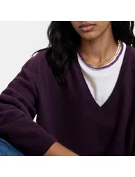 Cashmere Oversized V-Neck Jumper/Sweater - 2