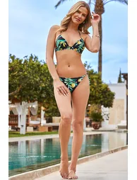 Lemon Print Moulded Cup Bikini Top - 3