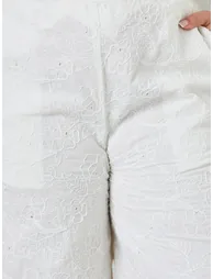 Plus Size Embroidered Pants with Side Pocket - 3