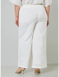 Plus Size Embroidered Pants with Side Pocket - 4
