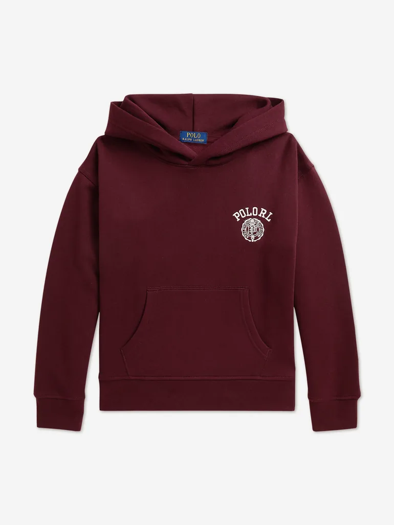 Ralph Lauren Boys Polo Logo Hoodie in Red - 3