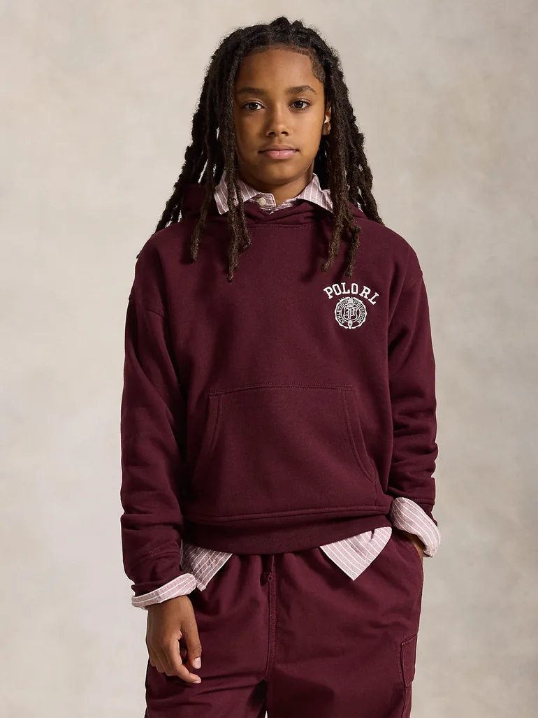 Ralph Lauren Boys Polo Logo Hoodie in Red - 2