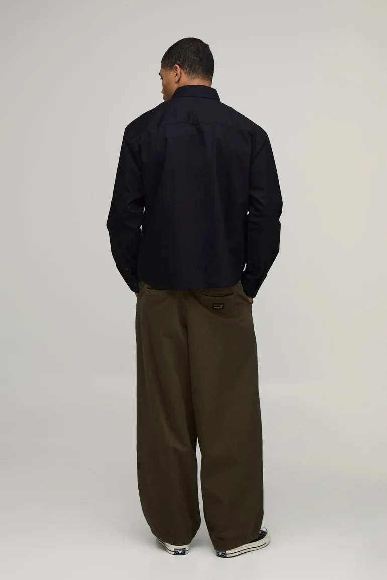 Oversized Fit Oxford Shirt - black - 1