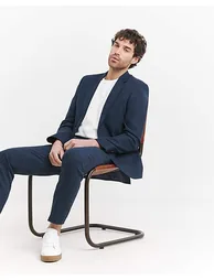 Regular Fit Linen Blend Blazer - 1