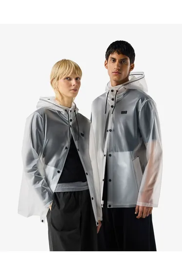 IZZY CLEAR MATTE PU HOODED JACKET CLEAR