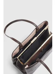 Red Metal Frame Shoulder Bag - 2