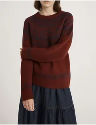 Elina Fairisle Round Neck Knitted Jumper - 1