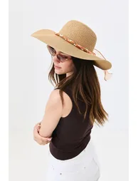 Wide Brim Straw Beach Hat - 2