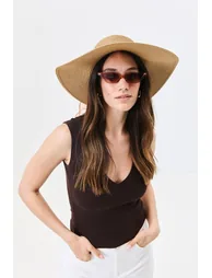 Wide Brim Straw Beach Hat